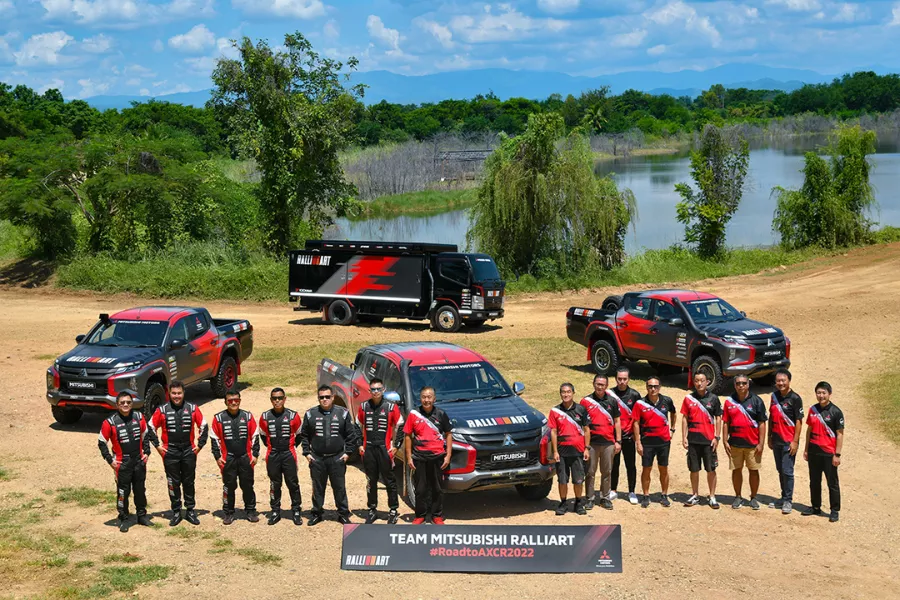 The team together with their rides