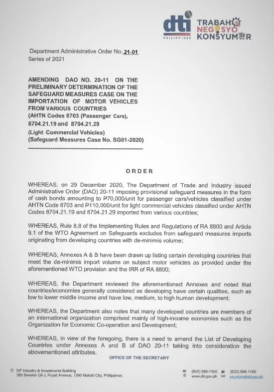 DTI DAO 21-01 page 1 DTI DAO 21-01 page 1