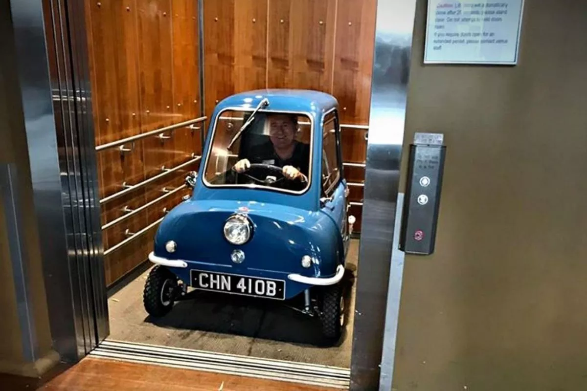 Peel P50 in an elevator