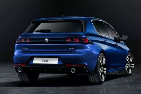 A picture of the Peugeot 308's 3D render's rear