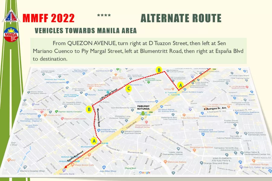 2022 MMFF Parade of Starts alternate route 2022 MMFF Parade of Stars alternate route