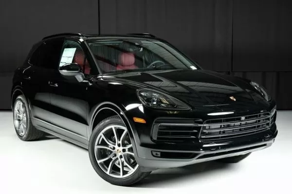 A picture of a Porsche Cayenne in a photo op