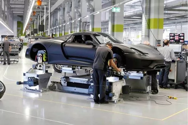 A picture of a Porsche factory