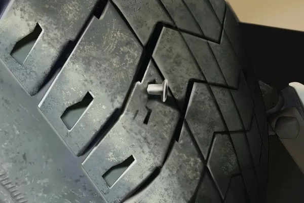 Punctured tradditional tire