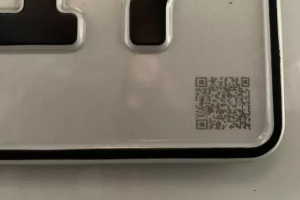 QR code on license plate 