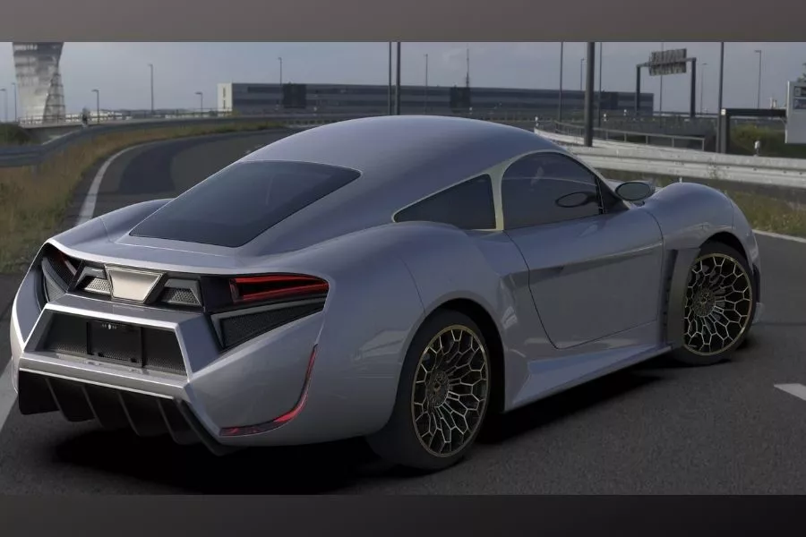 A picture of the rear of the Quds Rise EV