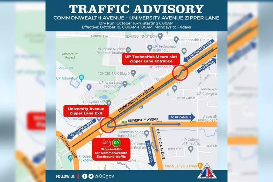 Commonwealth-University Avenue zipper lane advisory