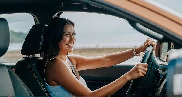 Rachel Peters driving the Ford Ranger A picture of Rachel Peters driving the Ford Ranger