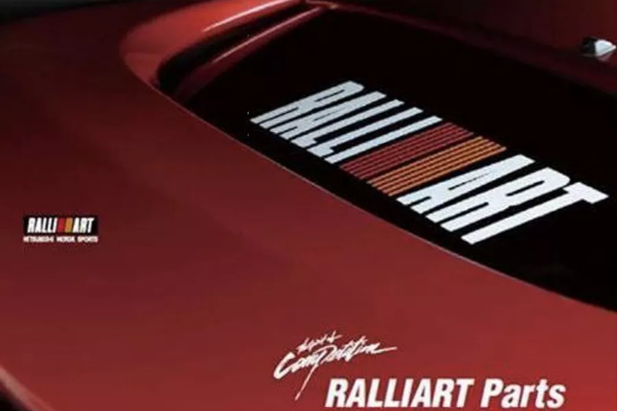 A picture of a rear spoiler from Ralliart