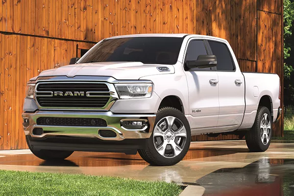 A picture of a RAM 1500 in white