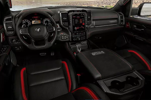 A picture of the interior of the Ram TRX.