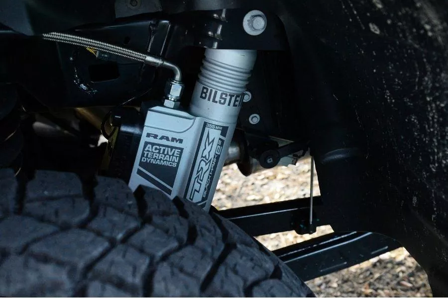 A picture of the RAM 1500 TRX's Bilstein suspension system