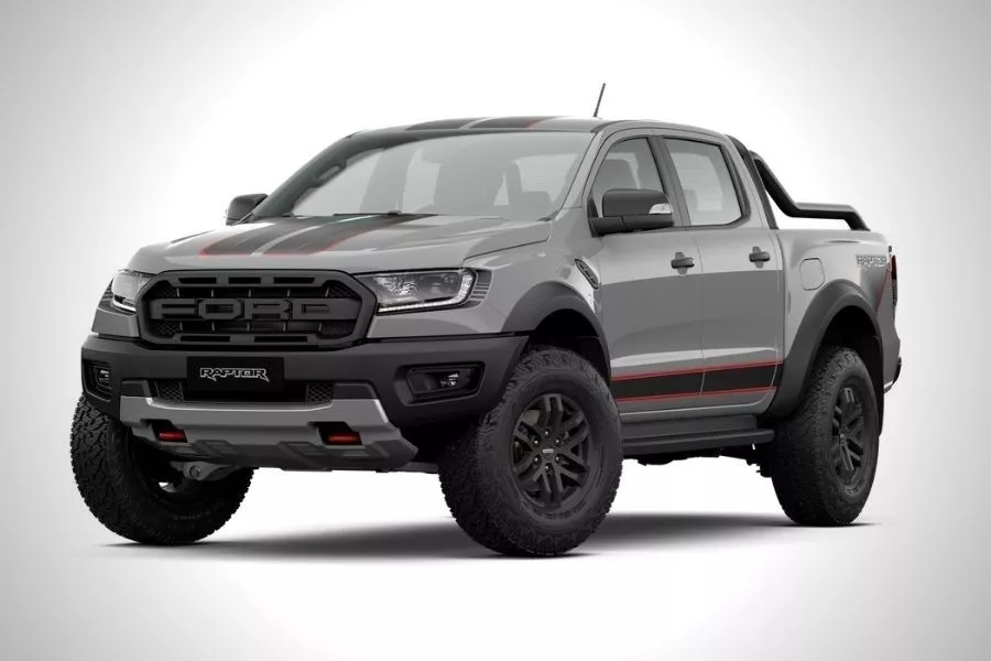A picture of the Ranger Raptor X in Conquer Gray