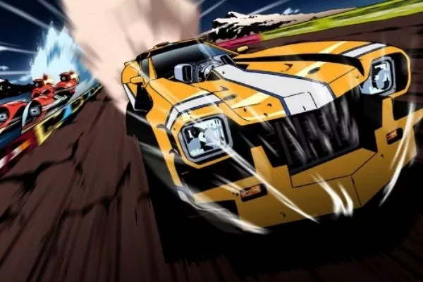 A picture of Sweet JP's Transam in the middle of the Yellow-line race