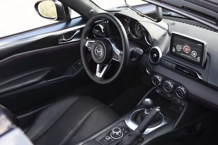 Its interior arrangement remains unchanged A picture of the interior of the Mazda MX-5