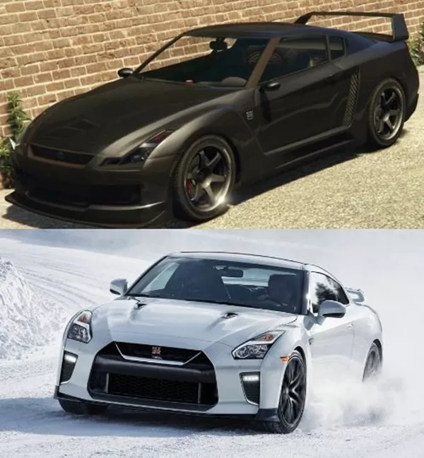 A picture of the RH8 and the real life NIssan GT-R