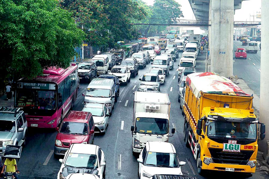 Road with a lot of cars