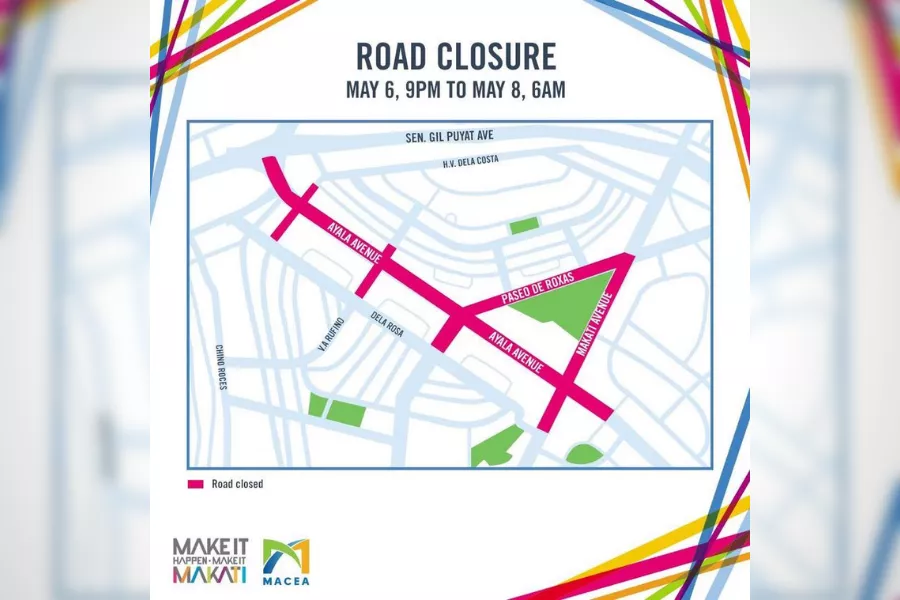 A map of the roads that will be affected by the temporary closures