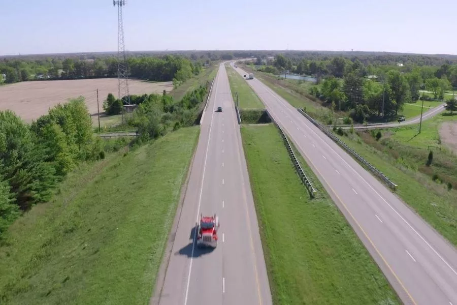 A picture of a highway in the USA