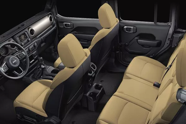 A picture of the Wrangler Rubicon's interior