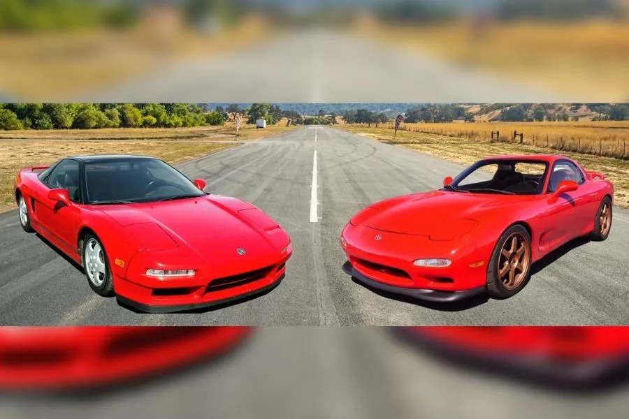 A picture of the Acura NSX and the Mazda RX-7