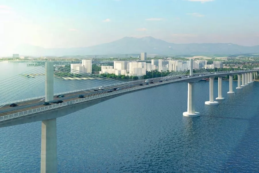 A 3D rendered picture of the Samal-Davao bridge