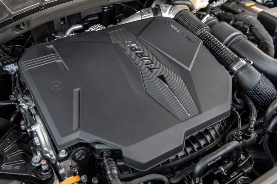 A picture of the Santa Cruz's turbocharged engine