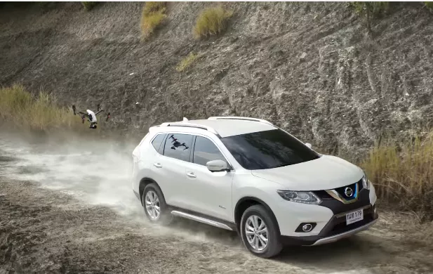 Nissan X-Trail X-Scape with a GPS Tracking Drone