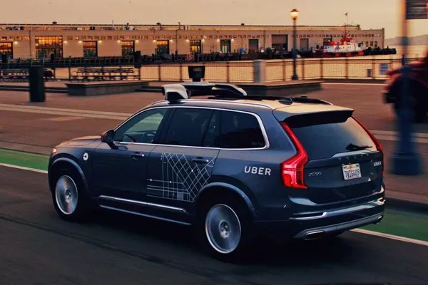 Self-driving Uber Volvo XC90 on the road