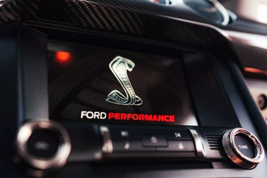 A picture of the Mustang Shelby GT500's touchscreen