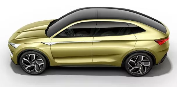 Side view of the Skoda's EV