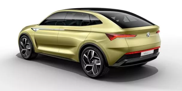 angular front of the Skoda's EV