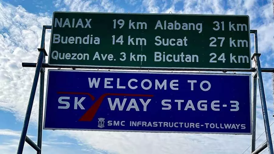 The Skyway Stage 3 has been saving things other than time, even before it was completed Skyway Stage 3 sign