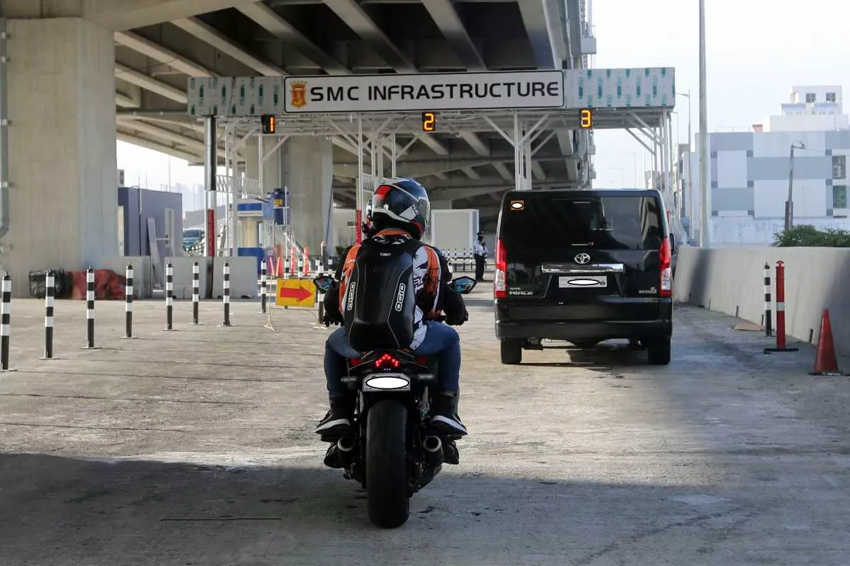 Motorcycle on Skyway 
