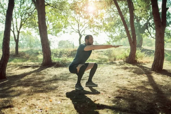 Man doing squats