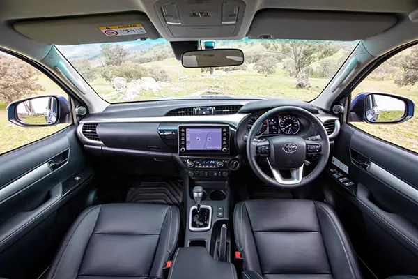 A picture of the interior of the Hilux Rouge and Rugged X.