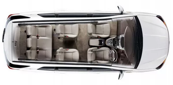 interior of the Ssangyong Rodius 2018 facelift- a view from above