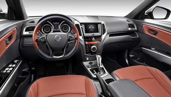 The Premium Sport's interior features new leather seats with leather accents that now come with a cooling function interior of the SsangYong Tivoli 2018 Premium Sport