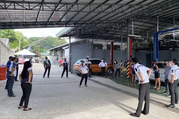 staff doing physical exercises