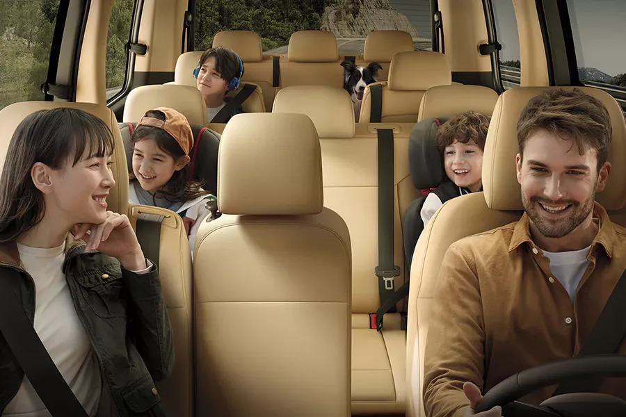 A picture of the interior of the 11-seater Staria