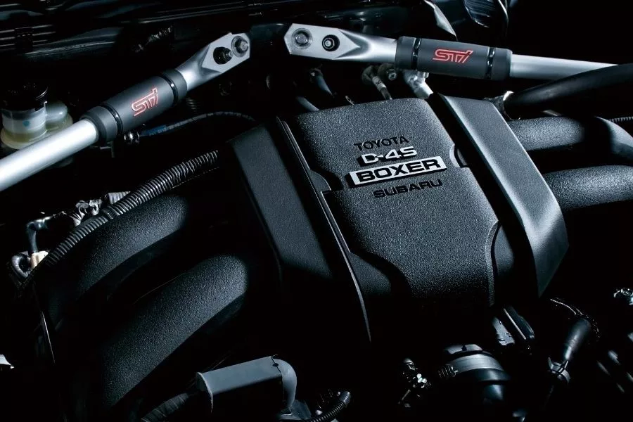 A picture of the genuine STI strut braces