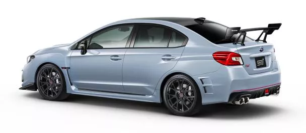 angular rear of the Subaru WRX STI S208