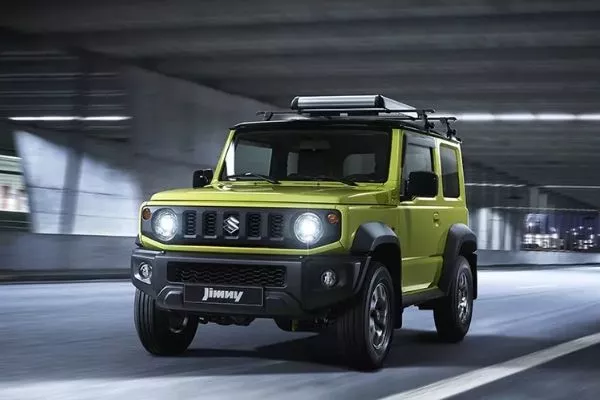 A picture of the 4th gen 2020 Suzuki Jimny on a tunnel road