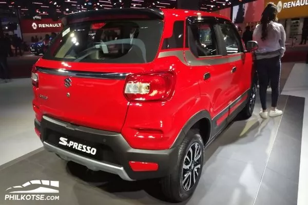 A picture of the rear of the S-Presso CNG