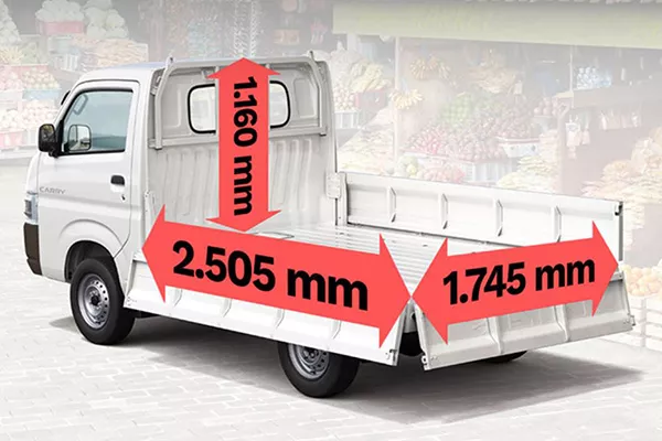 2020 Suzuki Carry with size measurements