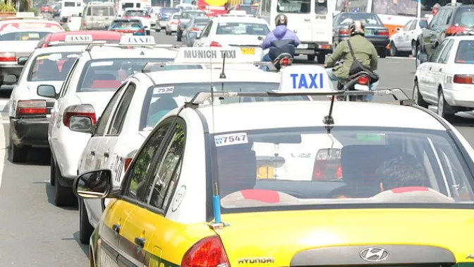 Many taxis on the metro manila's road