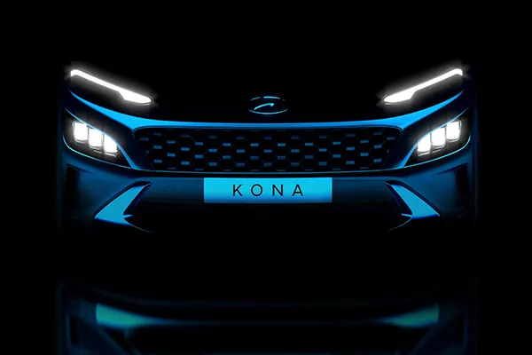 A picture of the front of the upcoming Hyundai Kona.