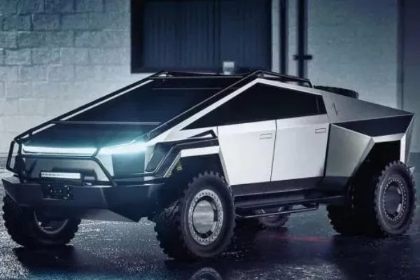 tesla cybertruck on the road