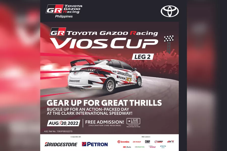 A picture of the TGR Vios Cup poster for 2022 leg 2.