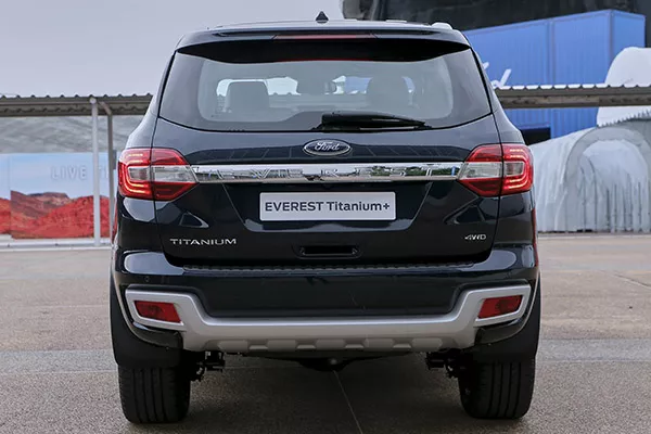 A picture of the rear of the Thai-spec 2021 Ford Everest Titanium+